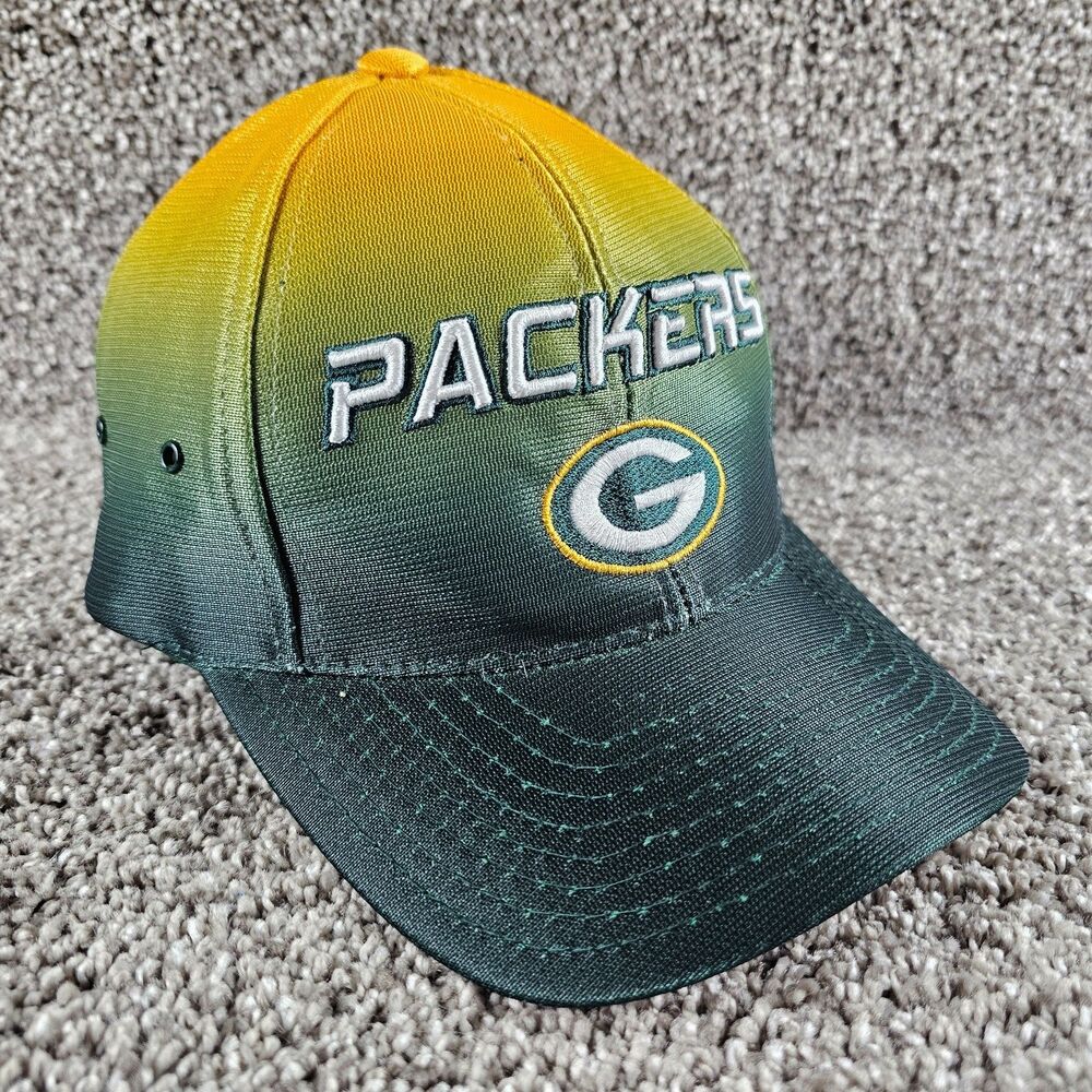 Green Bay Packers Hat Cap Stretch Flex NFL Pro Line Puma Yellow Green Ombre OSFA